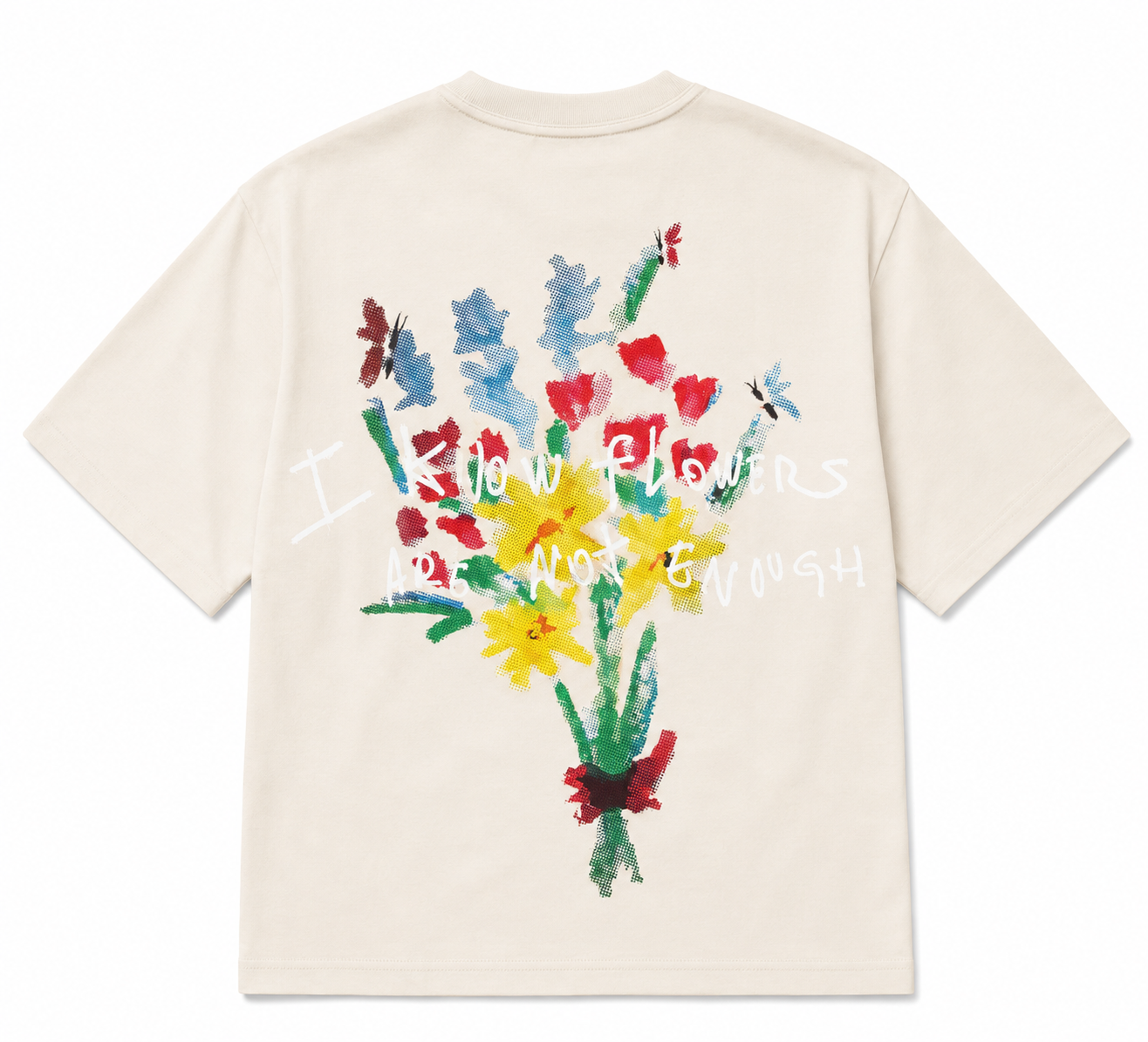 FLOWERS T-SHIRT - CREAM