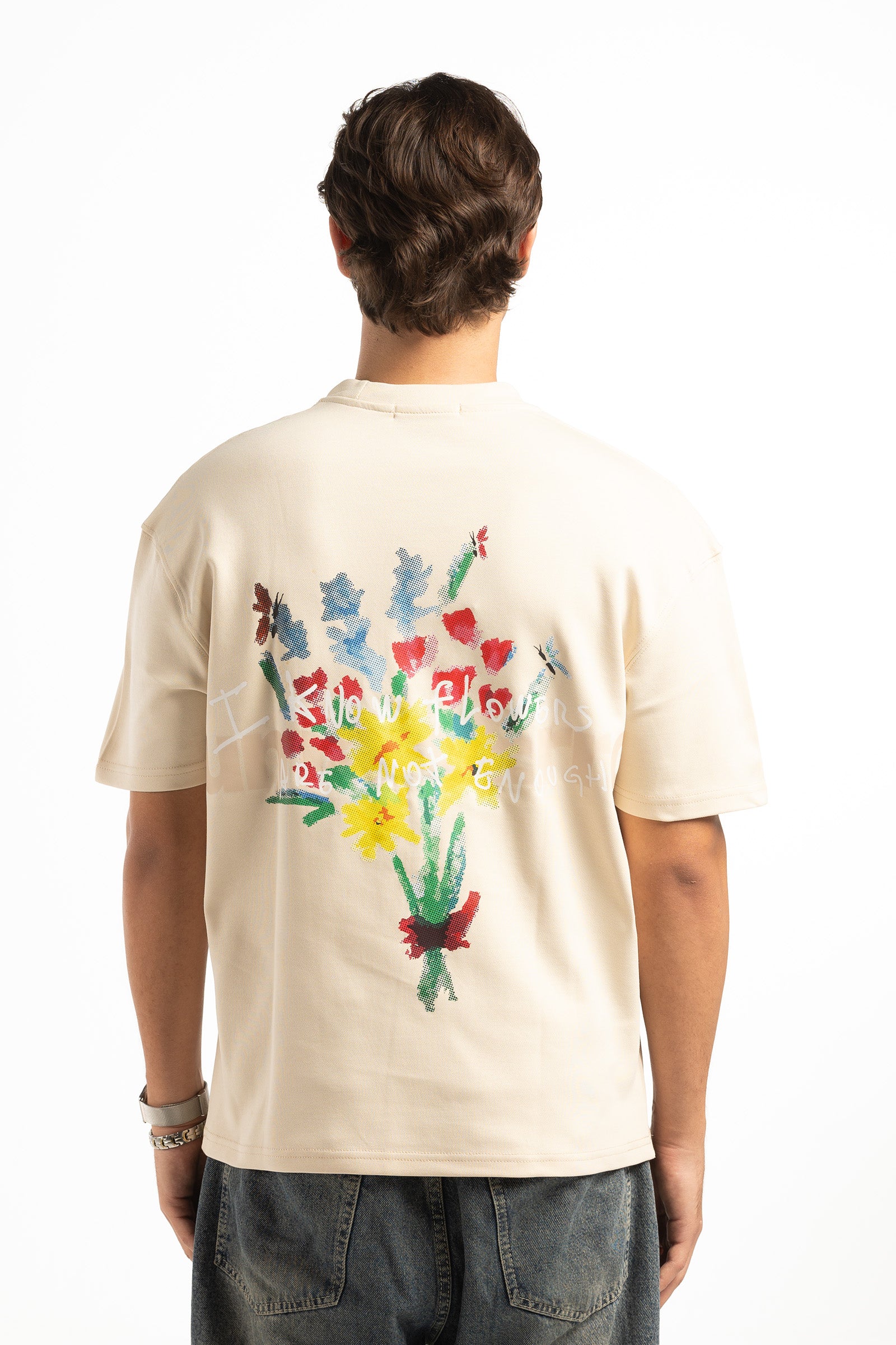 FLOWERS T-SHIRT - CREAM