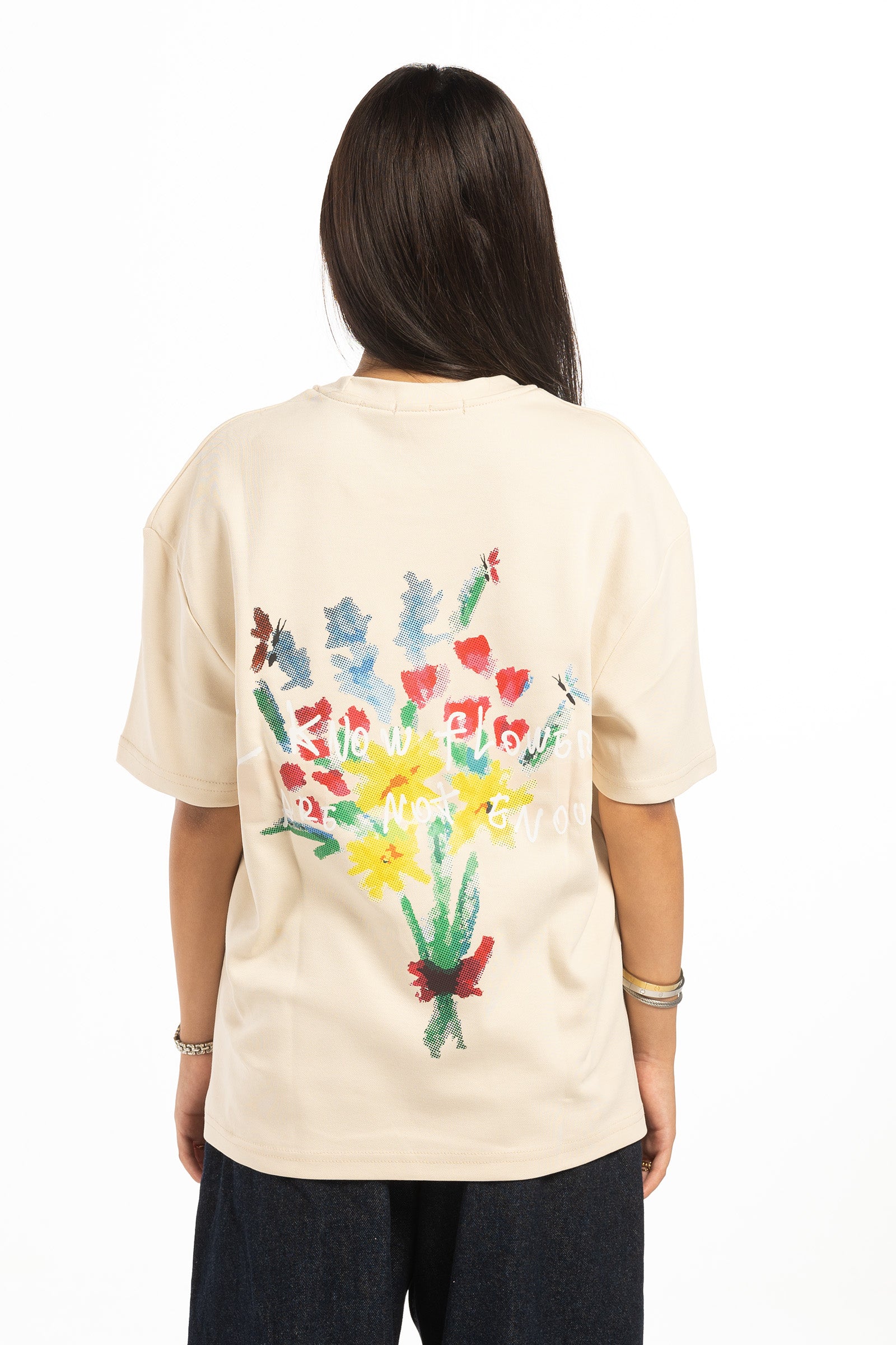 FLOWERS T-SHIRT - CREAM