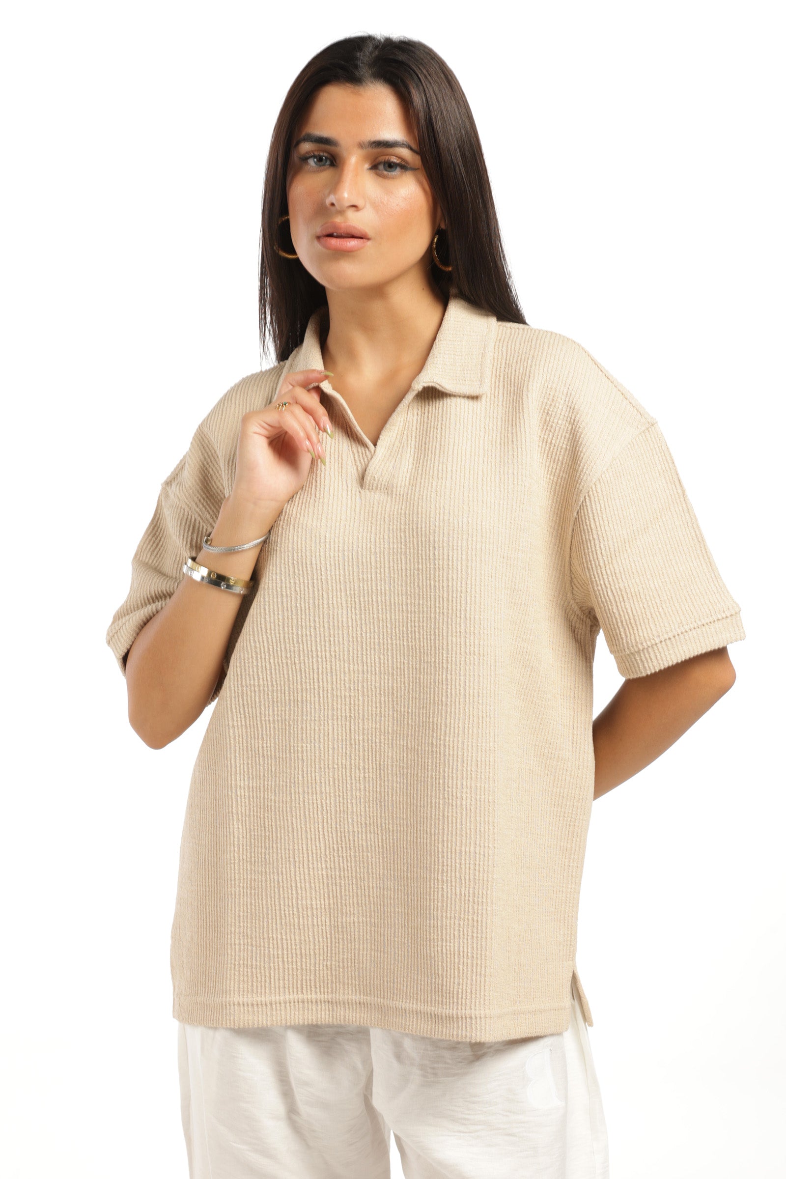 HUMAN ERROR POLO - BEIGE