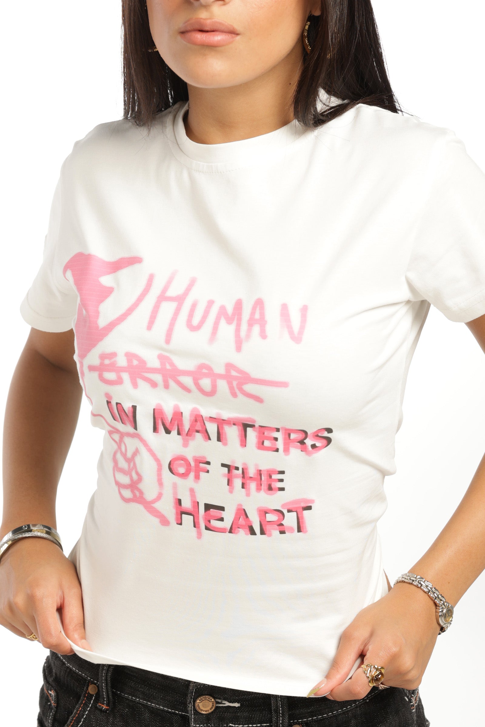 IN MATTER OF HEART BABY TEE - WHITE